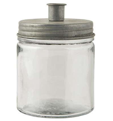 Portavelas tapa plateada