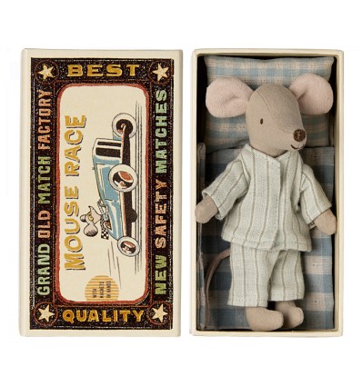 Ratón hermano mayor en caja de cerillas
