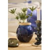 Jarrón azul con borde de color natural