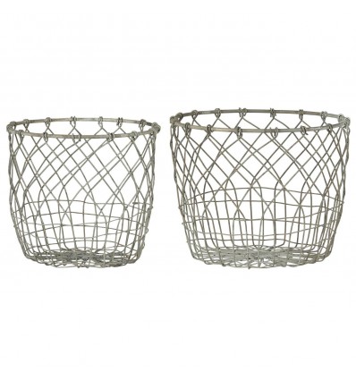 Set 2 cestas de metal