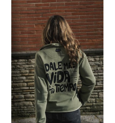 SUDADERA "MÁS VIDA" VERDE