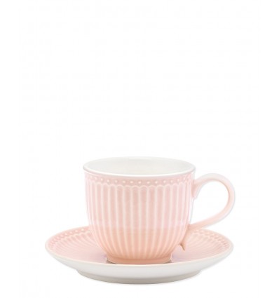 Taza y plato Alice rosa