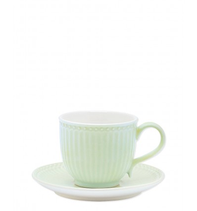 Taza y plato Alice verde
