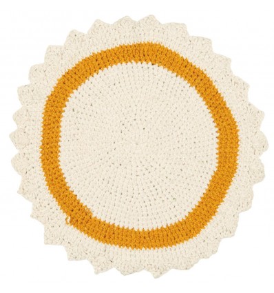 Mantel individual de mostaza circular