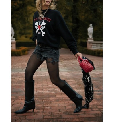 SUDADERA UNISEX "HUESOS" NEGRA