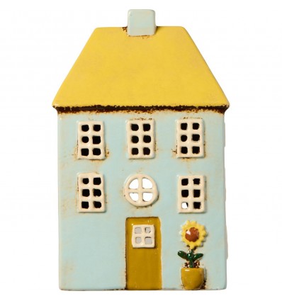 Casa p/vela techo amarillo girasol en frente