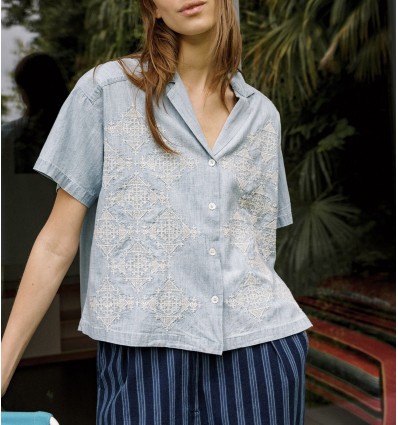 CAMISA DENIM BORDADA