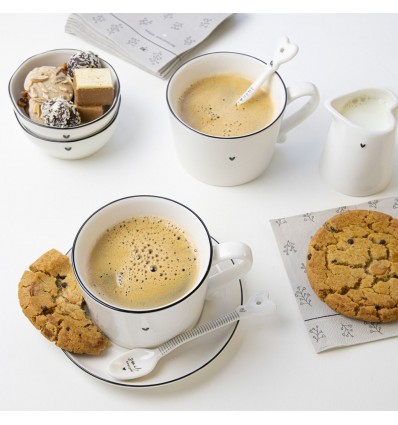 Taza Blanca con Borde Negro