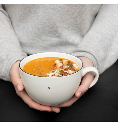 Cuenco para sopa blanco borde negro