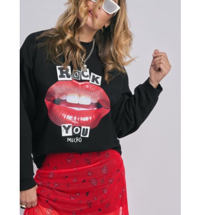SUDADERA "LABIOS" ROCK YOU