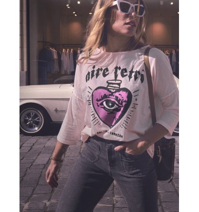 CAMISETA "SALVAJE de CORAZÓN" ROSA