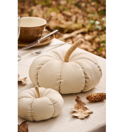 Calabaza decorativa pequeña en lienzo color natural