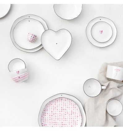 Cuenco Salsa Estampado Blanco Rosa