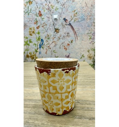 VELA CERAMICA MOSAICO AMARILLO/PIÑA