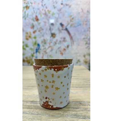 VELA CERAMICA ESTRELLAS BLANCO/MUSK