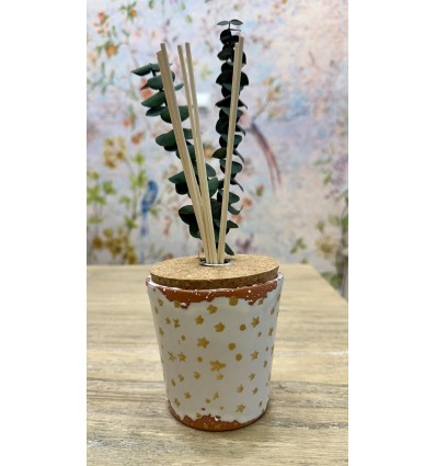 MIKADO CERAMICA C/RAMA ESTRELLAS BLANCAS/MUSK