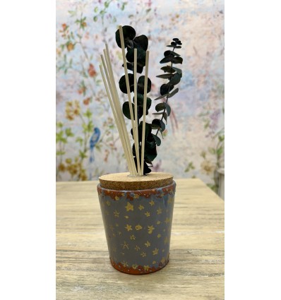 MIKADO CERAMICA C/RAMA ESTRELLAS GRIS/HOJA HIGUERA