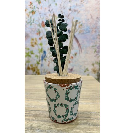 MIKADO CERAMICA C/RAMA CORONA VERDE/EUCALIPTO