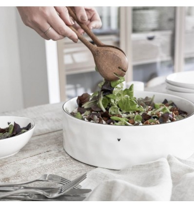 Ensaladera Blanca con Corazón en Negro