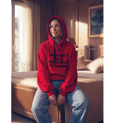 SUDADERA HOODIE "TRANQUILA" ROJA
