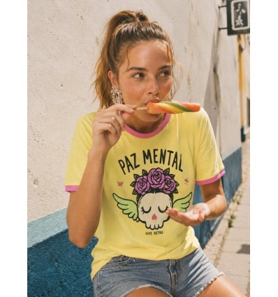 CAMISETA "PAZ MENTAL" AMARILLA