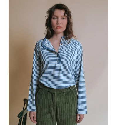 CAMISETA DE RAYAS CON BOTONES- IDA-EVANIA