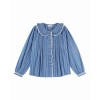 BLUSA PLISADA RAYAS AZUL 