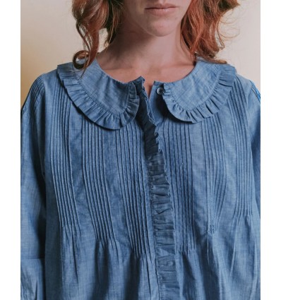 BLUSA CHAMBRAY PLISADA 