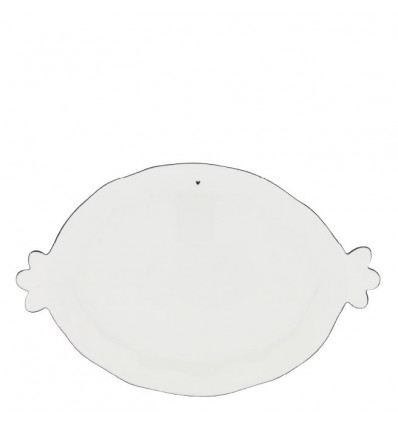 Fuente ovalada blanca de 37 cm
